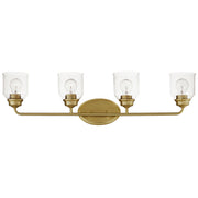 Acadia 4 Light Bath Vanity in Natural Aged Brass