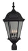 Straight Glass 3-Light Post Mount in Textured Matte Black
