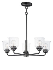 Acadia 5 Light Chandelier in Black