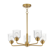 Acadia 5 Light Chandelier in Natural Aged Brass