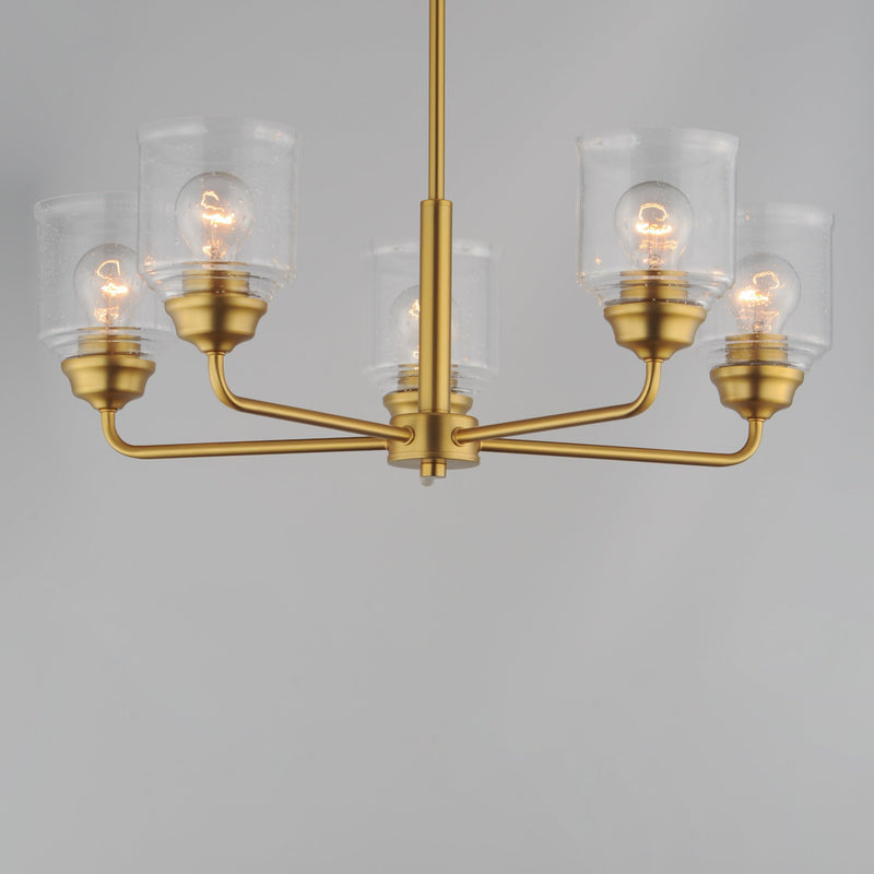 Acadia 5 Light Chandelier in Natural Aged Brass