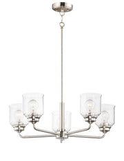 Acadia 5 Light Chandelier in Satin Nickel