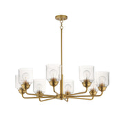 Acadia 8 Light Chandelier in Natural Aged Brass