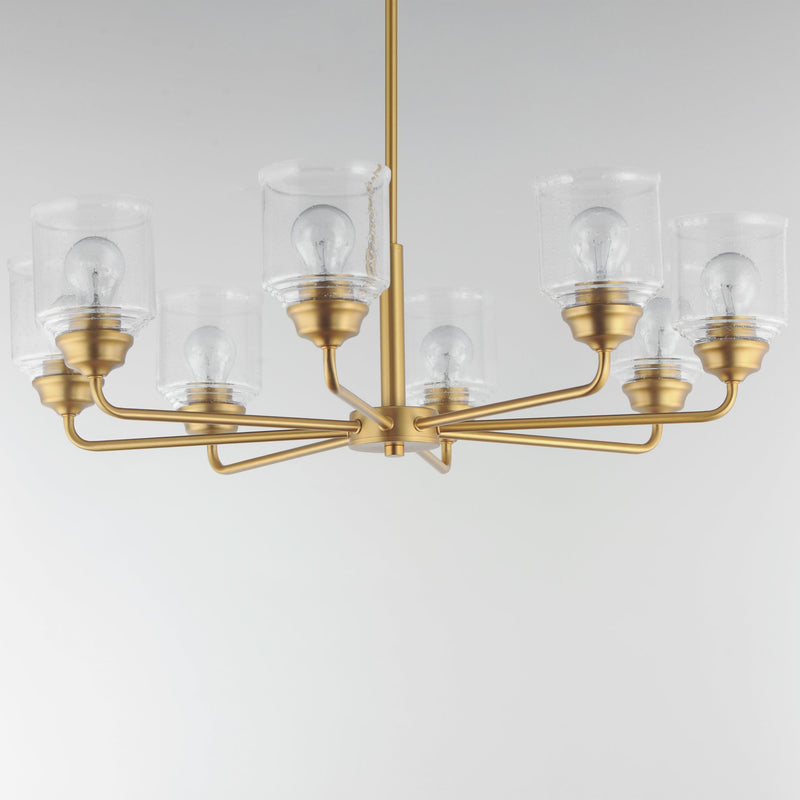 Acadia 8 Light Chandelier in Natural Aged Brass