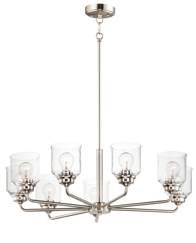Acadia 8 Light Chandelier in Satin Nickel