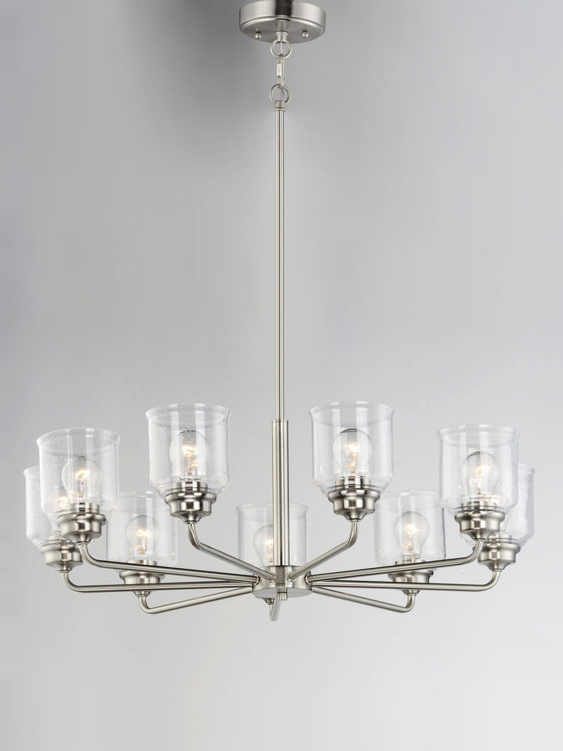 Acadia 8 Light Chandelier in Satin Nickel