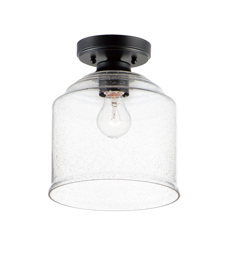 Acadia 1 Light Semi-Flush Mount in Black