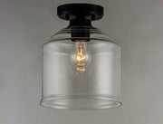 Acadia 1 Light Semi-Flush Mount in Black
