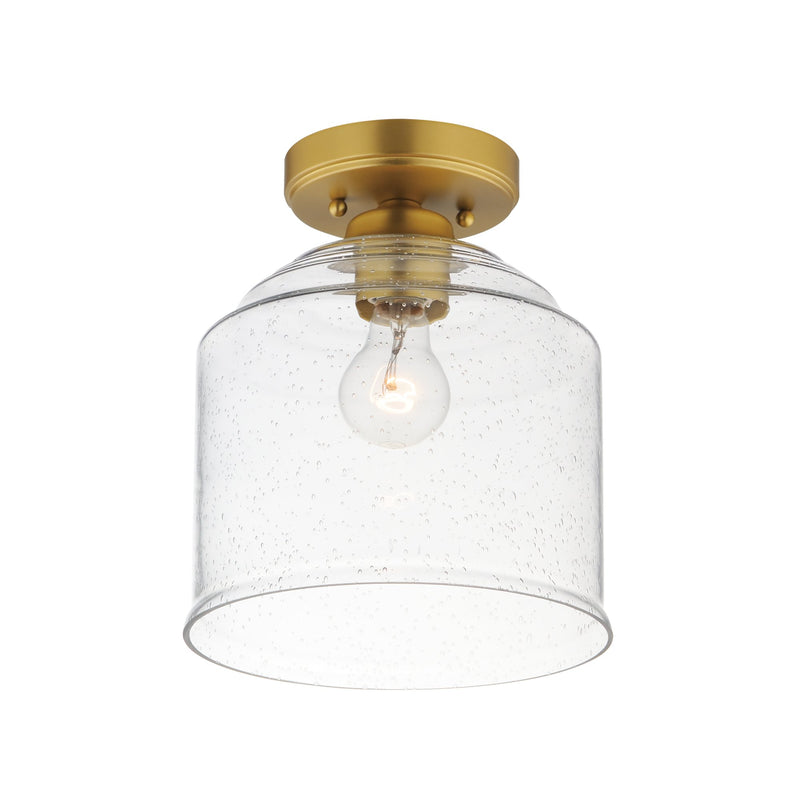 Acadia 1 Light Semi-Flush Mount in Natural Aged Brass