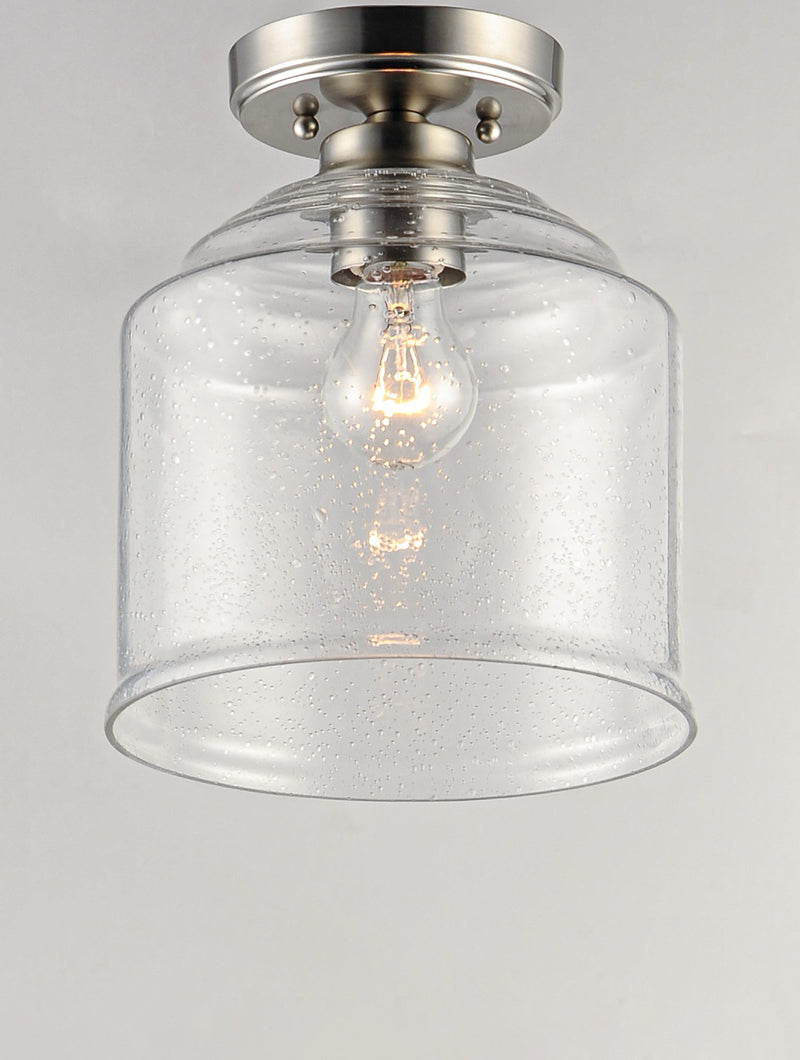 Acadia 1 Light Semi-Flush Mount in Satin Nickel