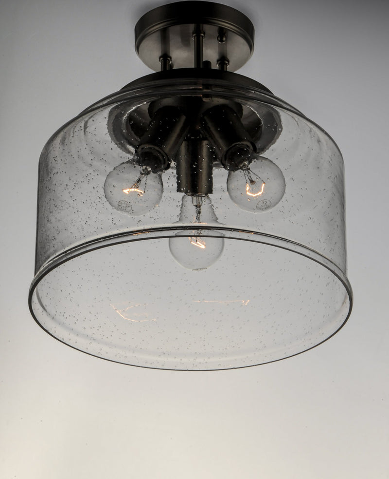 Acadia 3 Light Semi-Flush Mount in Black