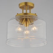 Acadia 3 Light Semi-Flush Mount in Natural Aged Brass