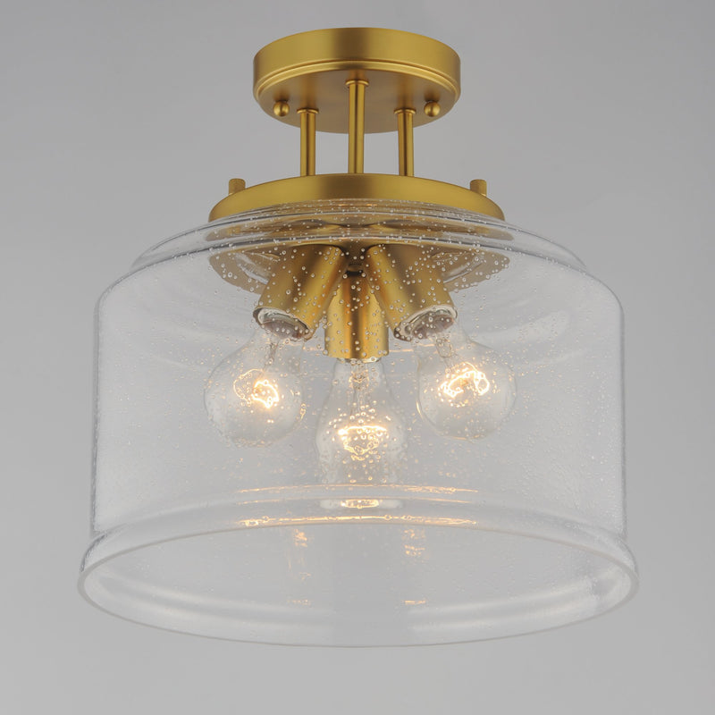 Acadia 3 Light Semi-Flush Mount in Natural Aged Brass