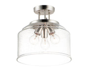 Acadia 3 Light Semi-Flush Mount in Satin Nickel