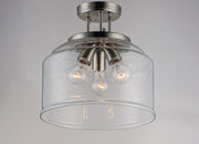 Acadia 3 Light Semi-Flush Mount in Satin Nickel