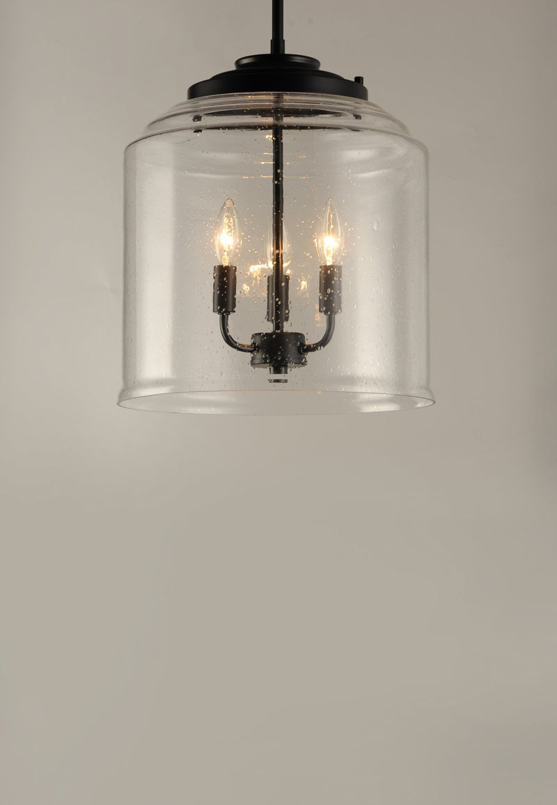 Acadia 3 Light Pendant in Black