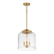 Acadia 3 Light Pendant in Natural Aged Brass