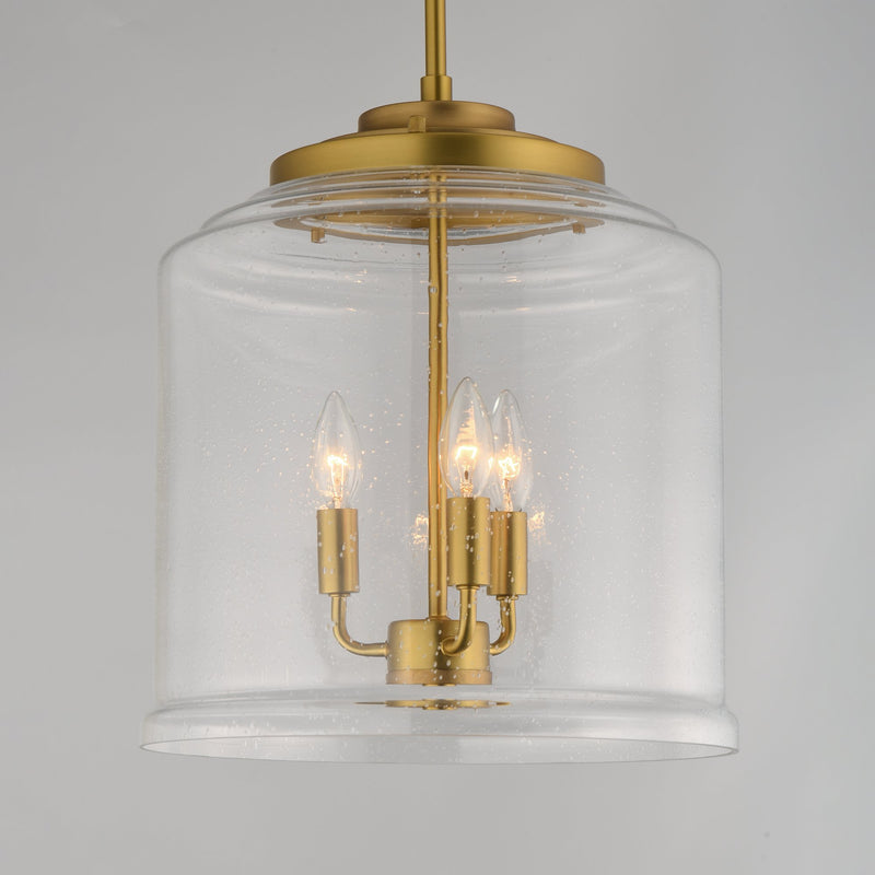 Acadia 3 Light Pendant in Natural Aged Brass