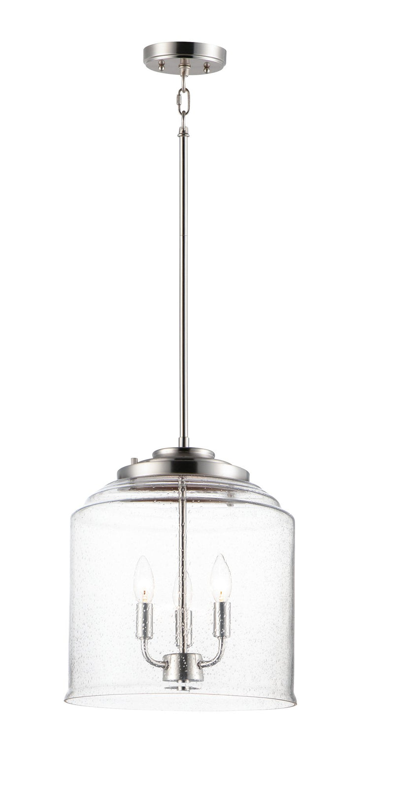 Acadia 3 Light Pendant in Satin Nickel
