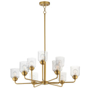 Acadia 9 Light Chandelier in Natural Aged Brass