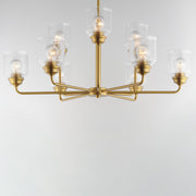 Acadia 9 Light Chandelier in Natural Aged Brass