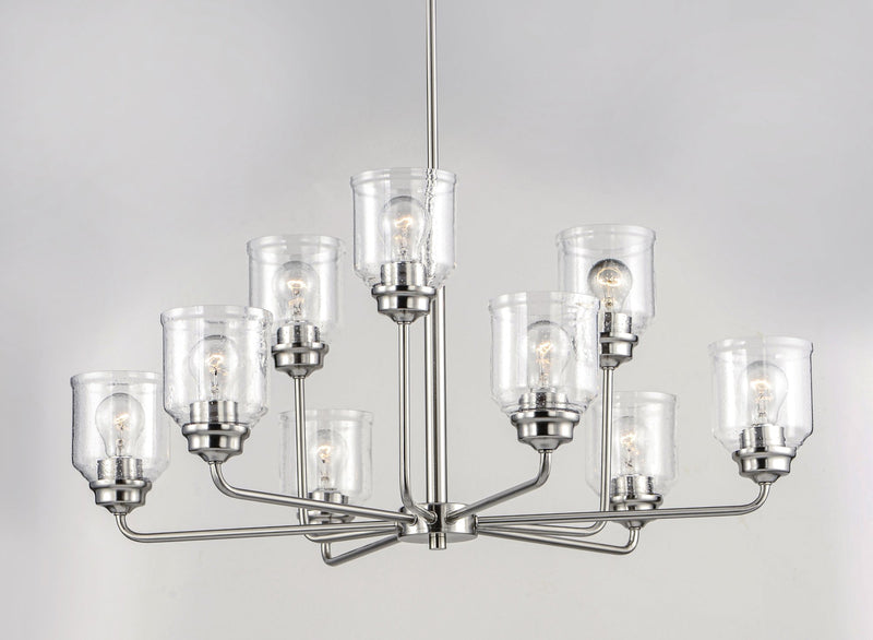 Acadia 9 Light Chandelier in Satin Nickel