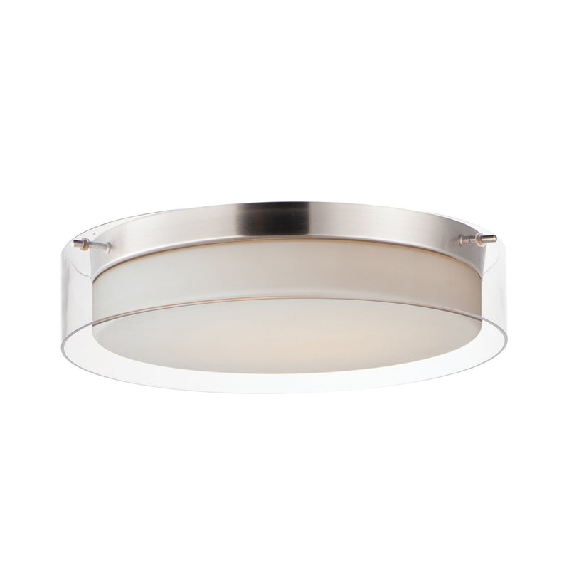 Duo 16" LED Flush Mount in Satin Nickel