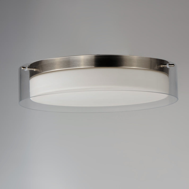 Duo 16" LED Flush Mount in Satin Nickel