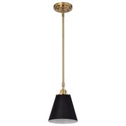 Dover Mini Pendant in Black and Vintage Brass