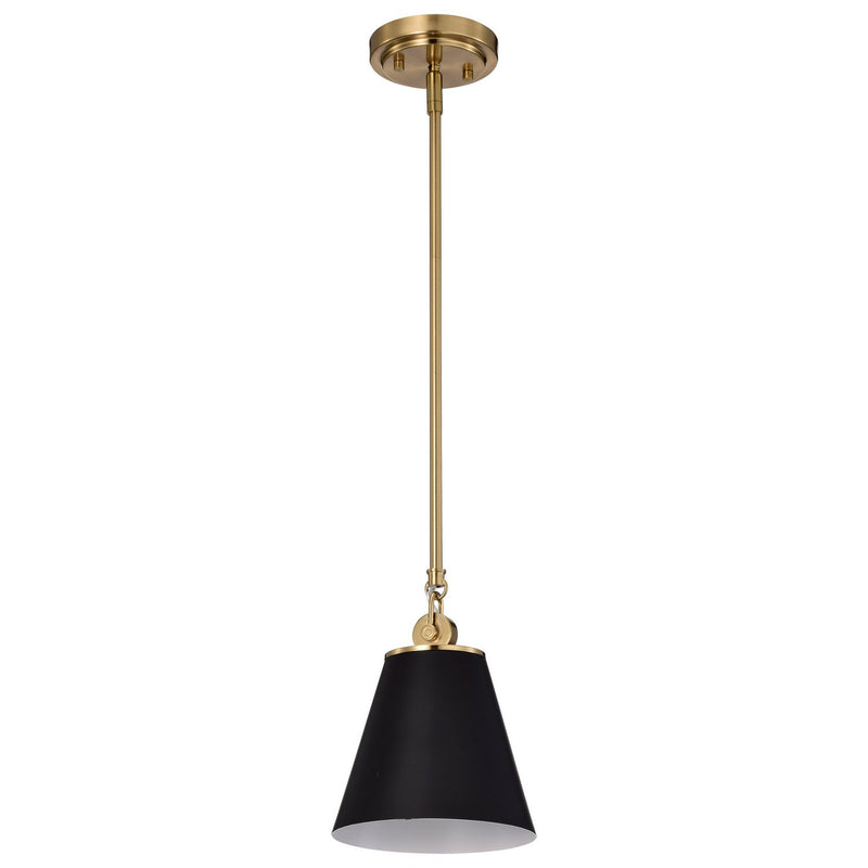 Dover Mini Pendant in Black and Vintage Brass