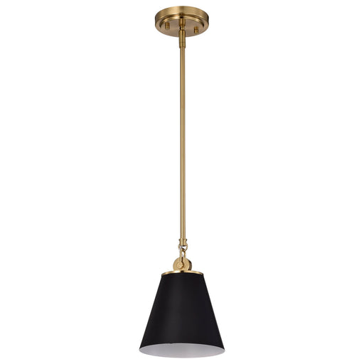 Dover Mini Pendant in Black and Vintage Brass