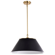 Dover 3-Light Pendant in Black and Vintage Brass