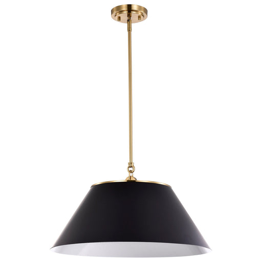 Dover 3-Light Pendant in Black and Vintage Brass