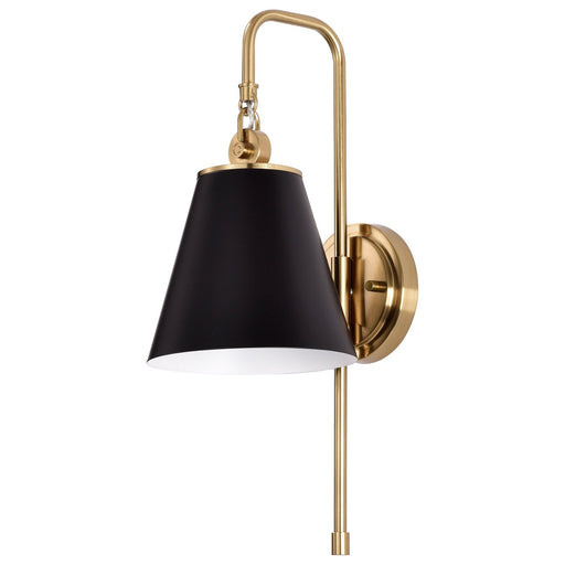 Dover Wall Sconce in Black and Vintage Brass
