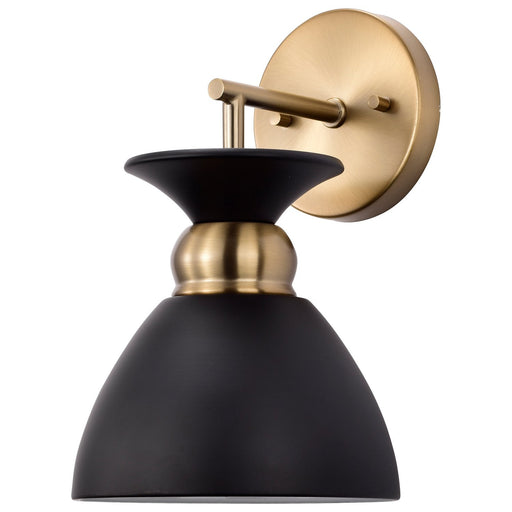 Perkins Wall Sconce in Matte Black and Burnished Brass
