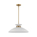 60-7464 - Perkins 1-Light Pendant in Matte White & Burnished Brass by Nuvo Lighting