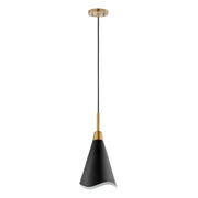 Tango Mini Pendant in Matte Black and Burnished Brass