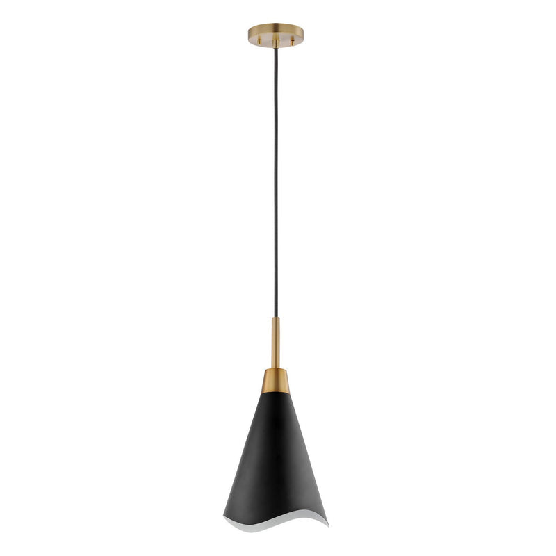 Tango Mini Pendant in Matte Black and Burnished Brass