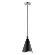 Tango 15" Pendant in Matte Black and Polished Nickel