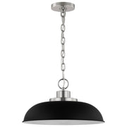 Colony 15" Pendant in Matte Black and Polished Nickel