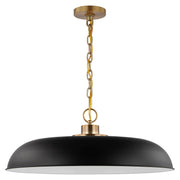 Colony 24" Pendant in Matte Black and Burnished Brass