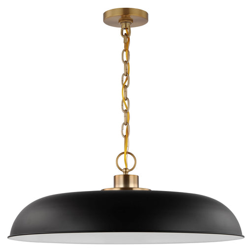 Colony 24" Pendant in Matte Black and Burnished Brass