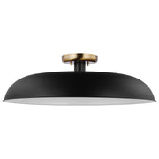 Colony 24" Semi-Flush Mount in Matte Black and Burnished Brass