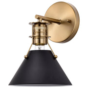 Outpost Wall Sconce in Matte Black and Burnished Brass