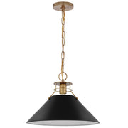 Outpost Large Pendant in Matte Black and Burnished Brass