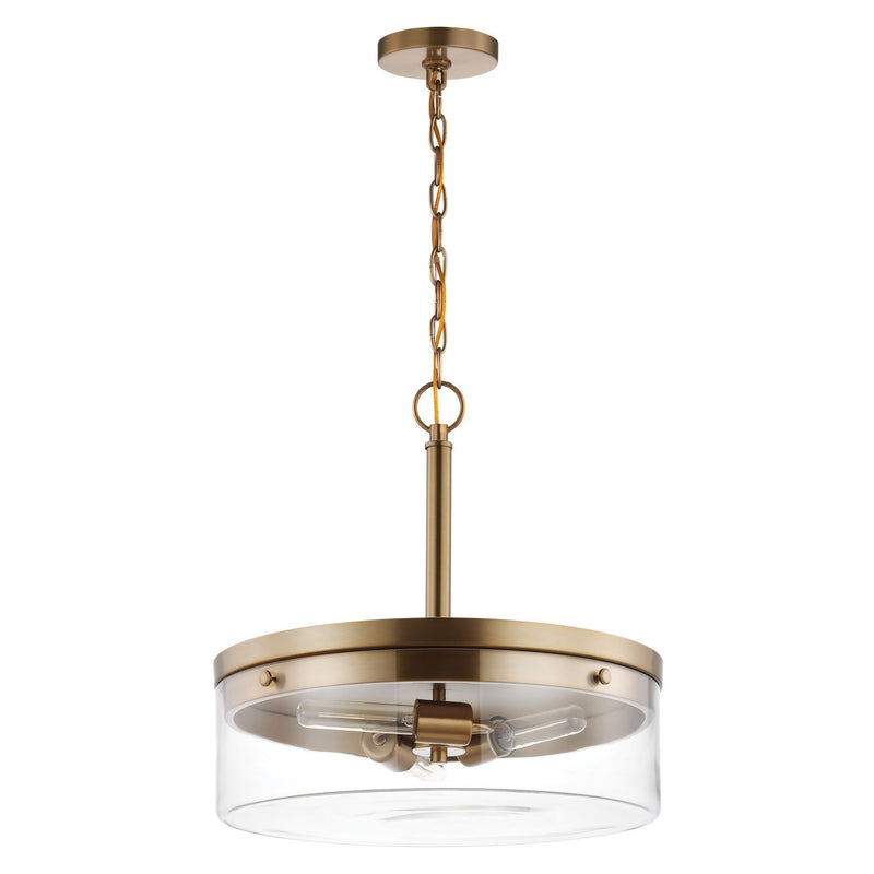 Intersection 3-Light Pendant in Burnished Brass