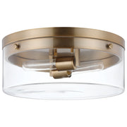 Intersection 11" 2-Light Flush Mount in Burnished Brass