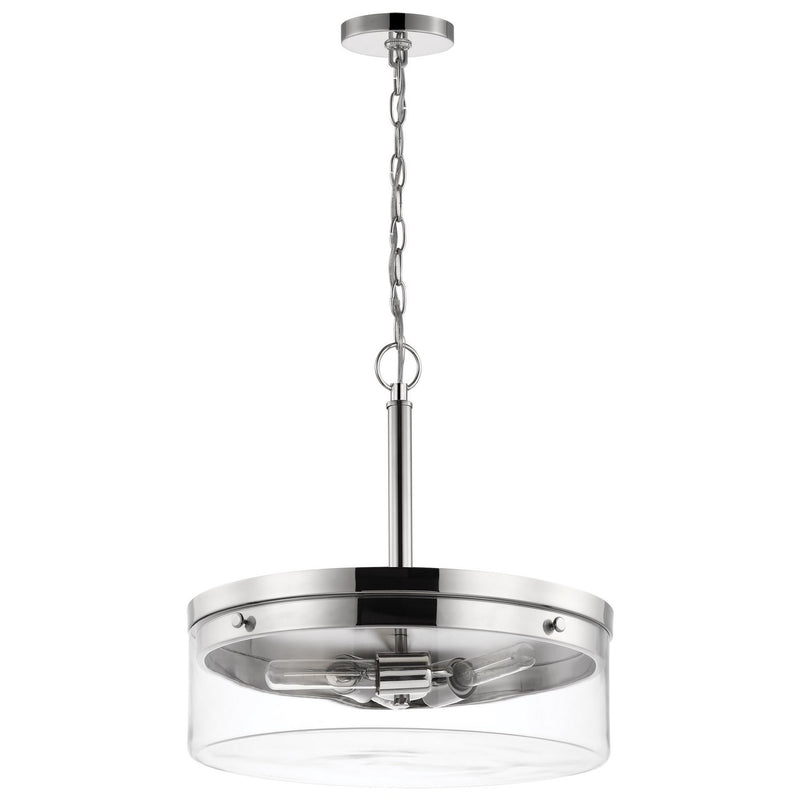 Intersection 3-Light Pendant in Polished Nickel