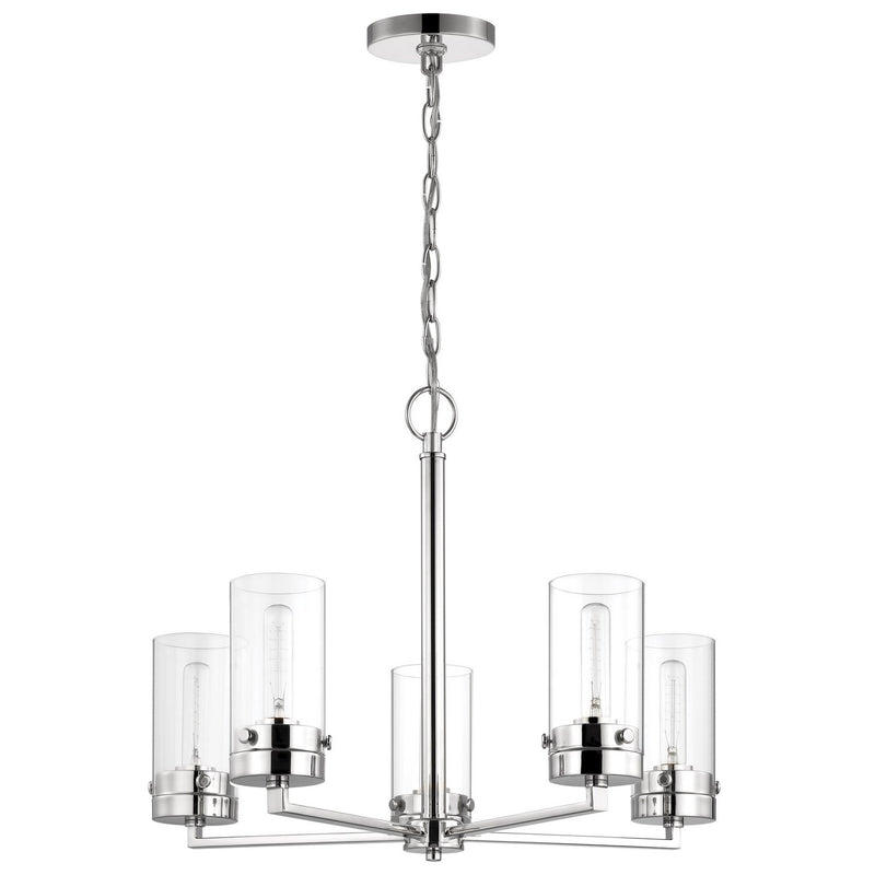 Intersection 5-Light Chandelier in Polished Nickel