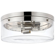 Intersection 11" 2-Light Flush Mount in Polished Nickel